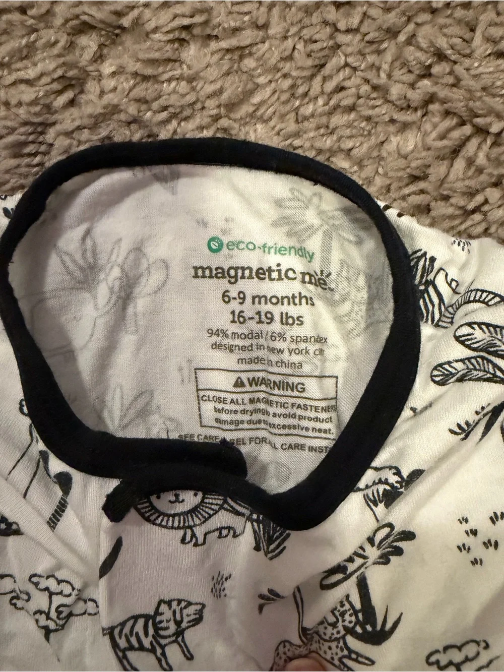 Magnetic Me Animal Safari Footie 6-9 months